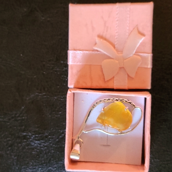 Yellow Baltic Amber pendant in sterling silver - Picture 5 of 5